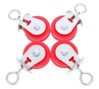 AKOOSY 4pcs Heavy Duty Metal Farm Pulley Wheels Wear Resistant Abs Material, Multifunctional Application for Greenhouse and Rabbit House Farming Supplies