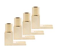 AKOOSY 4pcs L Shaped Pure Copper Gold Plated Speaker Banana Plug Connectors | Easy Wire Connection, 90 Degree Right Angle Clip Design, Oxidation Resistance, for Audio System Use