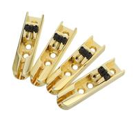 AKOOSY 4pcs Metal Bass Guitar Bridges Replacement Parts with Split String Saddles for Enhanced Playability and Clearer Tone Fixed Hardtail Design Instrument Accessories