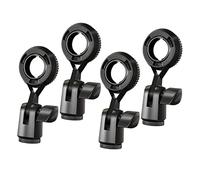 AKOOSY 4pcs Microphone Clip with Rotation Standard Threaded Mic Holder for Podcast Voice Chat Online Course Durable Wireless Mic Clip Replacement