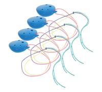 AKOOSY 4Pcs Mini Plastic Ocarina Portable Beginner Musical Instrument for Lightweight Ergonomic Design Easy to Play Blue Random Color