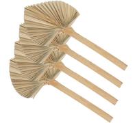AKOOSY 4pcs Natural Dried Palm Leaf Decor Rustic Decorative Fan Leaves for Wedding Props Office Decoration or Wreath Arrangement
