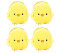 AKOOSY 4Pcs Plush Yellow Chicken Coin Purse Set Cute Easter Chick Shape Change Pouch Soft Money Bag Random Paw Color for and Random Color