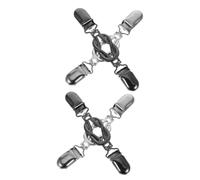 AKOOSY 4pcs Retro Cardigan Clips for Women Vintage Sweater Clasps Black and Silver Multipurpose Shawl and Clothing Closures Durable Timeless Brooches for Dresses and Scarves