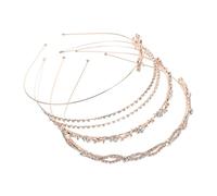 AKOOSY 4pcs Rhinestone Tiara Headbands with Glitter Love Heart Design Durable Iron and Sparkling Stones Hair Hoops for Women Versatile Wedding Party Accessories Sweet and Charming