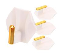 AKOOSY 4Pcs Self Adhesive Wall Sticky Hooks Punch Key Coat Hangers for Home Bathroom Kitchen Compact Space Saving Design Easy Installation Smooth Surfaces