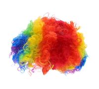 AKOOSY 4pcs Short Fluffy Afro Wig for Women Men Curly Disco Hippie Clown Cosplay Costume Accessories Halloween Party Wig Funny Crazy Hair