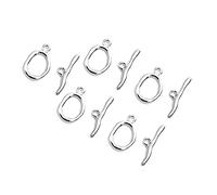 AKOOSY 5 Set Metal Jewelry Buckles Silver Plated Ot Clasps for DIY Necklace Bracelet Anklet Making Chain Connector Accessories