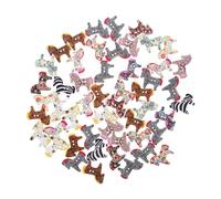 AKOOSY 50pcs Horse Shaped Wooden Buttons DIY Craft Sewing Supplies Decorative Replacement Clothing Buttons for Cardigans Boys Novelty