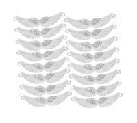 AKOOSY 50pcs Retro Diamond-set Jewelry Angel Wings Charm Wing Dangle Pendants Fairy Dangle Pendants Antique Metal Charms Zinc Alloy Silver