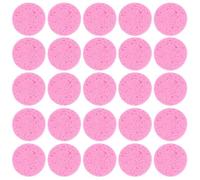 AKOOSY 50pcs round Natural Cellulose Facial Sponges for Makeup Removal and Daily Cleansing Gentle Exfoliating Skin Care Sponge Soft Pink Face Wash for Sensitive Skin