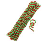 AKOOSY 50pcs Two-color Torsion Bar DIY Pipe Cleaners Craft for Ted and Green Pipe Cleaners Green Red Flexible Hand Crafting Red Sticks Chenille Poms Art