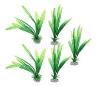 AKOOSY 5pcs Artificial Aquarium Plant Soft Flexible Plastic Green Decor