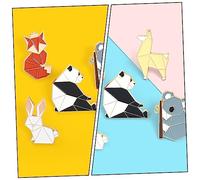 AKOOSY 5pcs Cartoon Animal Brooches Cute Panda Rabbit Pins Lightweight Party Accessories for Women Gifts