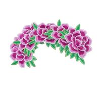 AKOOSY 5Pcs Embroidered Flower Applique Patches Iron for Clothing Bags Hats DIY Decoration and Repair Small Medium Purple Peony Sewing Patch
