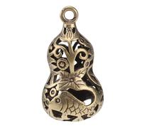 AKOOSY 5pcs Handmade Brass Keychain Pendants Hollow Gourd Design Decorative Key Ring Hangings for Bag and Key Accessories Creative Prosperity Symbols for Home Office and Use