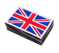 AKOOSY 5pcs Handmade Embroidered UK Flag Patches with Hook and Loop Fastener Badges for Jackets Hats Backpacks DIY Sewing Clothes Accessories British Union Jack Appliques