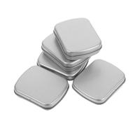 AKOOSY 5pcs Mini Metal Jewelry Storage Box with Hinged Lid Portable Small Rectangular Tin Containers for Mints and Accessories Compact Pocket Organizer with Sealed Protection Matte Silver