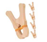 AKOOSY 5pcs Wooden Play Clips for Kids, Wood Blanket Clamp Set for Securing Fabrics in Imaginative Play Structures, Montessori Building Toy Accessory