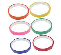 AKOOSY 6 Rolls Sticky Tape Decompression Stress Relief Tape for Creativity Relaxation and Fun Crafting with Vibrant Green Yellow Orange Pink Red Blue Colors