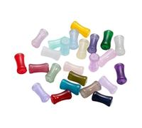 AKOOSY 60 Pcs Glass Imitation Jade Bamboo Spacer Beads for DIY Bracelet and Necklace Crafting Durable Glass Material Elegant Bamboo Joint Design Mixed Colors Per Pack for Jewelry Making
