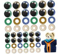 AKOOSY 60pcs Crochet Safety Eyes with Plastic Washers Craft Eyes for Stuffed Animals Plush Bears and DIY Soft Making Vivid Glitter Colors for Amigurumi Dolls