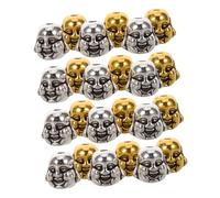 AKOOSY 60pcs Tibetan Buddha Head Spacer Beads Vintage Antique Silver Golden Alloy Charms for Mala Bracelet Necklace Making Unique Ethnic Jewelry Findings