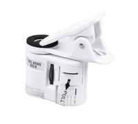 AKOOSY 60x Mobile Phone Microscope Clip, Portable Mini Magnifying Glass LED Light, High Magnification Camera Zoom for Phone Photography and Close-Up Inspection