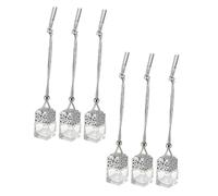 AKOOSY 6PCS Car Hanging Perfume Pendant Bottles Silver Glass Aromatherapy Diffuser for Car Truck Van Multipurpose Air Freshener for Interior Decoration and Essential Oil Use