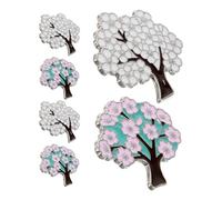 AKOOSY 6pcs Cherry Blossom Flower Lapel Pins Set, Enamel Metal Brooch Badges for Women’s Shawl, Sweater, Backpack Decoration, Cute Floral Collar Accessories