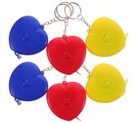 AKOOSY 6pcs Heart-shaped Retractable Tape Measure Soft Measuring Tape for Body Sewing Waist and Curved Surface Measurement Lightweight Telescopic Design for Tailors and Crafts