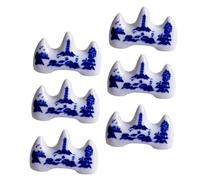 AKOOSY 6pcs Medium Ceramic Calligraphy Brush Pen Holder Dragon Shape Brush Rest Set for Chinese Painting and Writing Desk Accessories