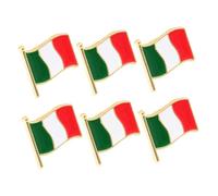 AKOOSY 6pcs Metal Italian Flag Pins Brooches for Men and Women Suit Accessories Patriotic Clothes Clips for Parties Proms Ceremonies Elegant and Italian Badge