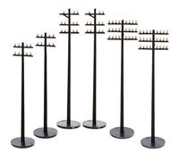 AKOOSY 6pcs Miniature Telegraph Poles Model for DIY Scenery and Garden Light Supply, Oo Scale 1:87, Plastic Micro Landscape Accessories for Model Railway Enthusiasts and Hobby Builders