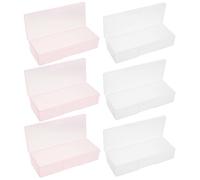 AKOOSY 6pcs Plastic Nail Tool Organizer Box with Multicompartment Design and Crystal Visibility, Dust and Humidity Protection Storage Case for Professional Nail Artists and Home Use