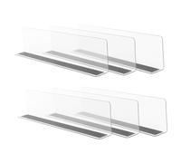 AKOOSY 6pcs Shaped Shelf Dividers with Magnetic Strip for Supermarket Commodity Organization Smooth Transparent Pet Boards for Stable Shelf Classification and Efficient Storage Management