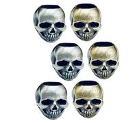 AKOOSY 6pcs Skull Beads Halloween Themed Goth Beads for Bracelet Making Loose for Jewelry Crafting