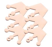 AKOOSY 6Pcs Small Dog Name Tags Rose Gold Laser Engraved Blank Metal Puppy Id Tags with Smooth Polished Surface Pet Collar Charms for Custom Engraving and Decoration