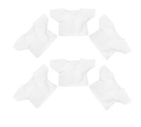 AKOOSY 6pcs White Cotton T Shirts for Plush Bear Dolls, round Neck Short Sleeve Clothes for Small Stuffed Bears, Easy to Use and Ready Outfit for Holiday Events and Dress