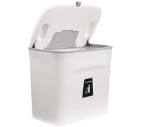 AKOOSY 7l Wall-mounted Hanging Trash Bin with Lid, Plastic Kitchen Waste Container Featuring Two Ways to Open Lid, Space-saving Rubbish Storage for Bathroom or Kitchen
