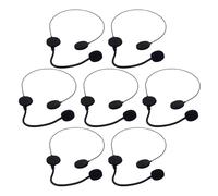 AKOOSY 7pcs Fake Microphone Prop for Cosplay and Fancy Dress Realistic Stage Headset Accessory for Rock Star Costume Halloween Party Favor K-pop Concert Pretend Mic Decorative for Photo