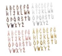 AKOOSY 8 Sets Alloy Alphabet Letter Charms DIY Jewelry Pendants for Bracelets Necklaces Earrings Mixed Color Initial Pendants for Women Craft Making Skin-friendly Accessories