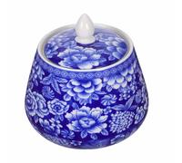 AKOOSY 870ml Ceramic Storage Jar with Lid Design Delicate Chinese Style Floral Look Canister for Tea Black Tea Storage Canister for Home or Party
