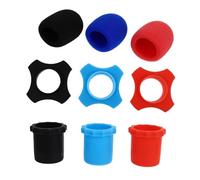 AKOOSY 9pcs Mic Anti-slip Ring with Sponge Covers Shockproof Microphone Protectors in Assorted Bright Colors for Ktv Stage Bar Use Wind Noise Reduction and Dust Blocking