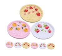 AKOOSY 9pcs Mini Dollhouse Dessert Plates Realistic Kitchen Prop for Role-playing Lightweight and Sturdy Miniature Tableware for Creative Dollhouse Scenes