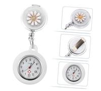 AKOOSY Adjustable Date Nurse Fob Watch with Transparent Glass Alloy Case Quartz Movement Water-Resistant Chest Watch for Nurses Doctors Paramedics Medical Uniform Accessory
