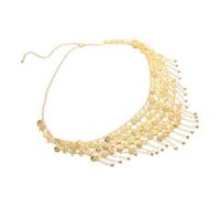 AKOOSY Adjustable Metal Waist Chain Belt with Vintage Coin Pendants and Tassels Ethnic Style Multilayer Belly Dance Jewelry for Women Lightweight Accessory for Festivals and Casual Wear