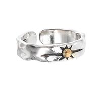 AKOOSY Adjustable Open Ring with Unique Sun Pattern for Men and Women Tarnish-resistant Metal Comfortable Fit for Various Finger Stylish Finger Jewelry for Parties and Special Events