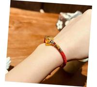 AKOOSY Adjustable Red Thread Bead Bracelet with Transparent Glass Pendant Handmade Braided Rope for Protection and Fortune Zodiac Year Lucky String Bracelet for Women and Men Chinese Year