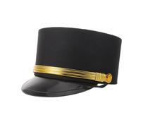 AKOOSY Adult Engineer Hat Black Fabric Plastic Classic Railway Hat